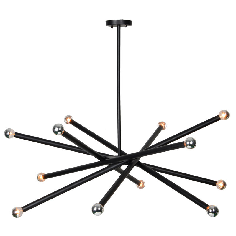 Lustre linéaire moderne Spoutnik à 12 lumières Ilwell