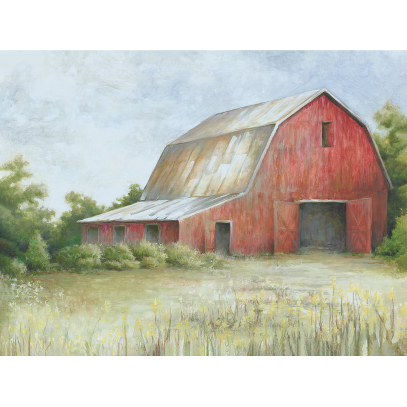«Country Charm» sur toile par échelle blanche, H 32 po x l 48 po x P 1,25 po
