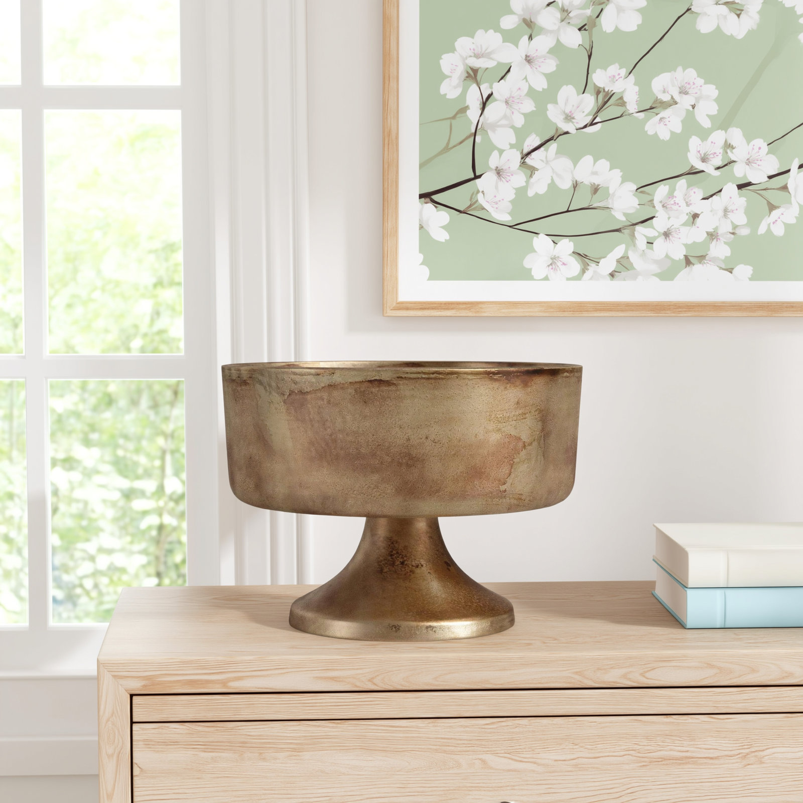 Abrams Handmade Metal Table Vase, 4.25" H x 6" W x 6" D