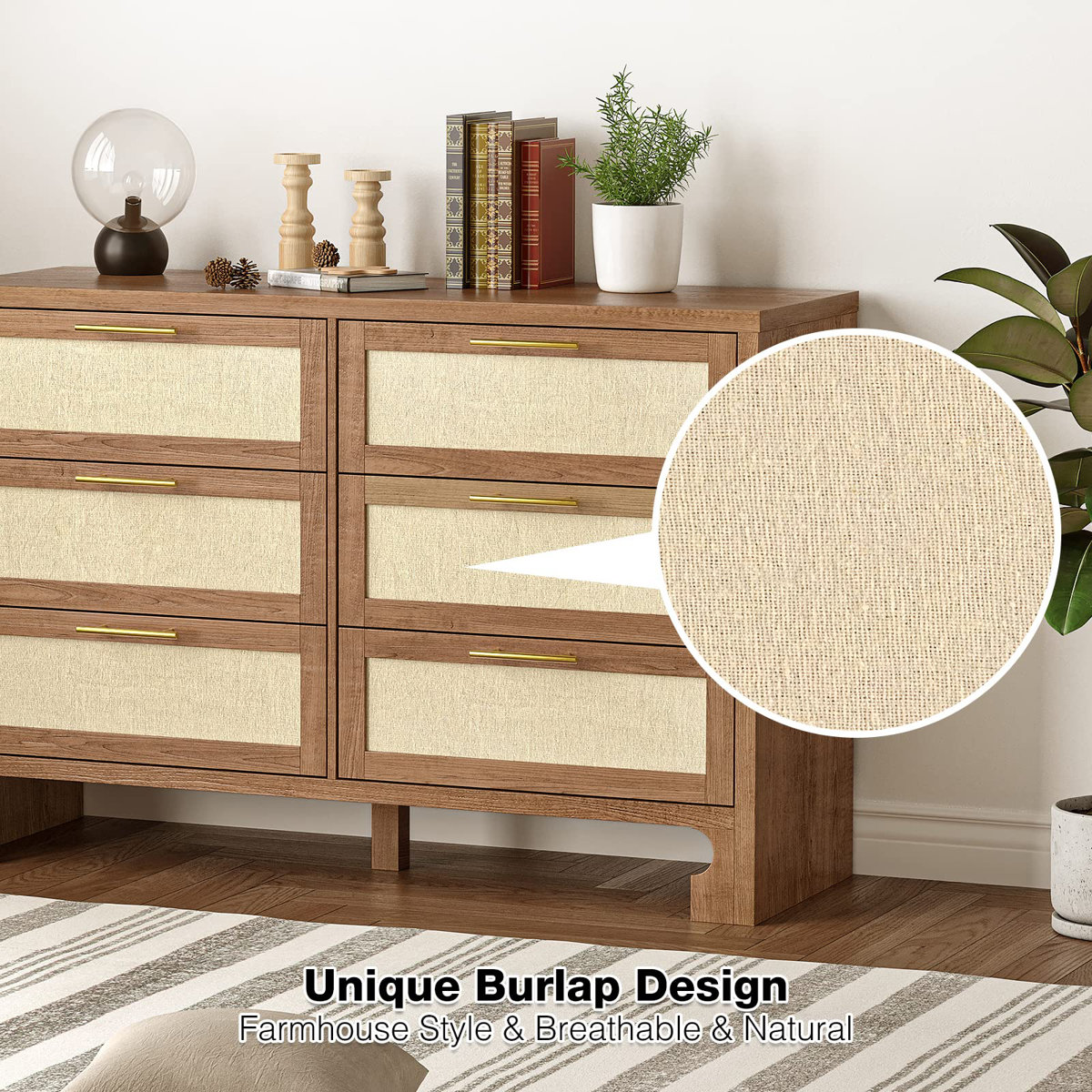 Photo inspiration: Visual Reference: Bay Isle Home Burlap Design Tall Wood Drawer Dresser Chest