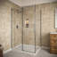 Porte de douche coulissante semi-sans cadre 48 po x 76 po avec quincaillerie en verre trempé traité 5/16 po CrystalTech Cingoli, noir mat-120912217