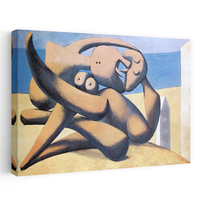 Figurine au bord de la mer, reproduction d'art géométrique classique, H 40 po x l 60 po