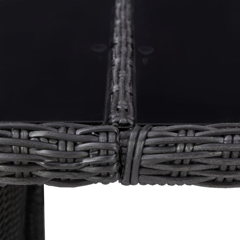 Alt Rectangular Wicker Outdoor Dining Table , 200cm cm W 100cm cm D, Black, Black