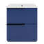 Meuble-lavabo 30 po avec lavabo en céramique et tiroirs pleine extension, meuble-lavabo autoportant avec glissières de tiroir à fermeture douce, conception cannelée, bleu-1951206112