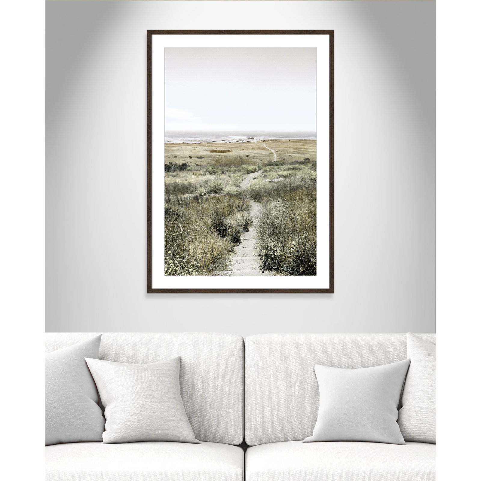 Toscani "Footpath to Paradise" Print, 29.5 W x 41.5 H x 0.75 D, Walnut Wood Grain