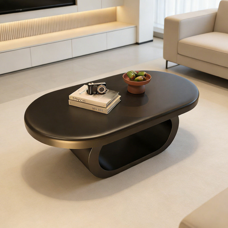 Table basse Minimalist Luxury Modern, H 17,71 po x L 39,37 po x l 21,65 po, Noir, Noir