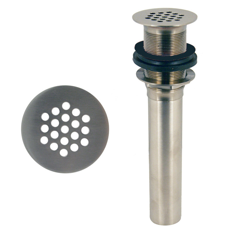 Ensemble de drain de grille avec trous de trop-plein - exposé, Nickel satiné
