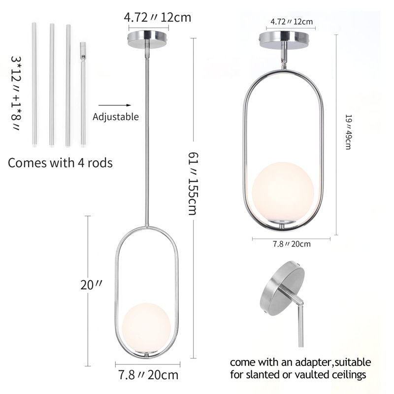 Gavro 1 - Light Chandelier Pendant, Chrome