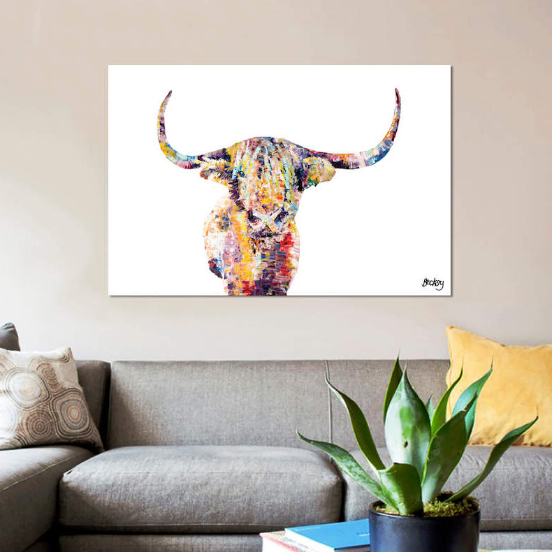 Highland Cow by Becksy - Wrapped Canvas Print, No Frame, 101.6 cm H x 66.04 cm W x 3.175 cm D