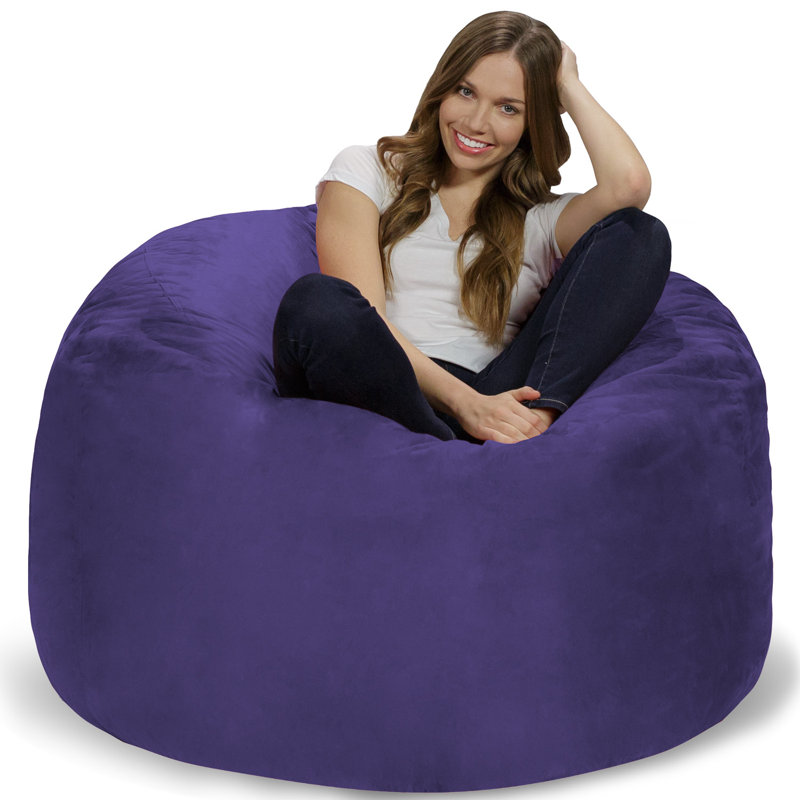 Bean Bag Chair - Shredded Memory Foam Filled Round Furniture Bean Bag Chair with Removable and Machine Washable Cover - Bean Bag Sofa Lounge Chair with Soft Micro Fiber Cover  - Bean Bags in Multiple Colors and Sizes