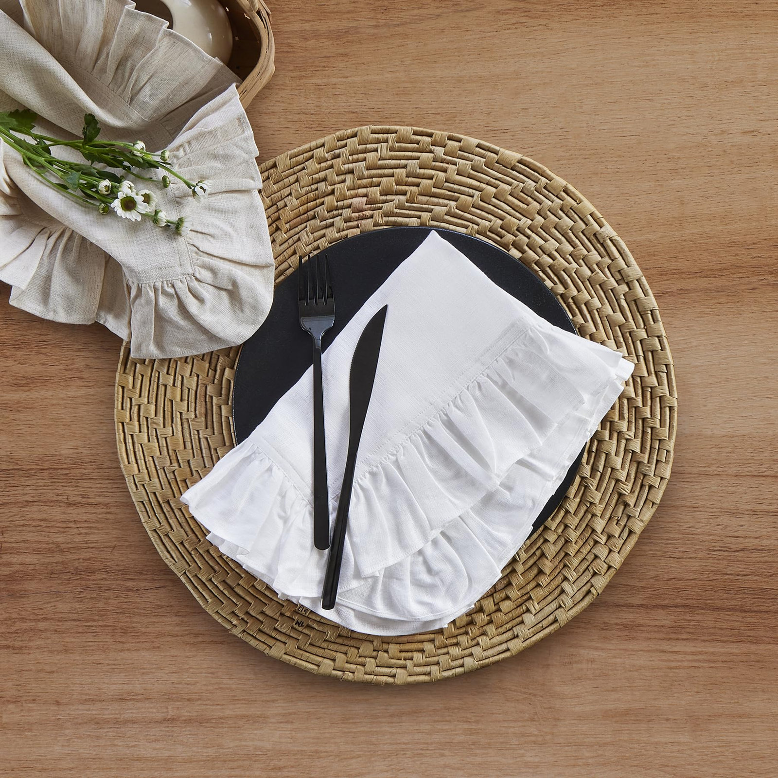 100% Linen Napkin, White