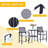 3Pcs Patio Bar Set With Soft Cushion, Rattan Wicker Outdoor Furniture Set