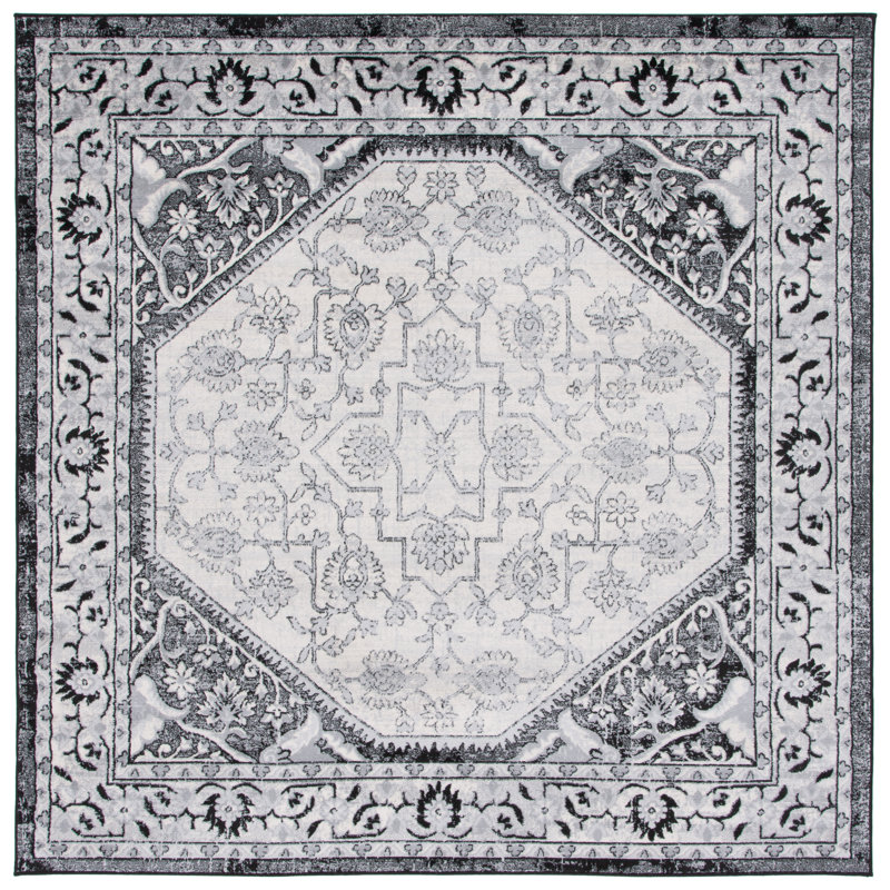 Cyna Performance Oriental Rug, Square 6'7"