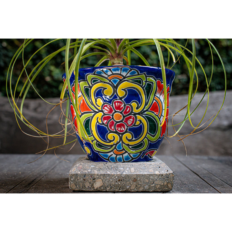 Handmade Ceramic Planter, 7" H x 9" W x 9" D