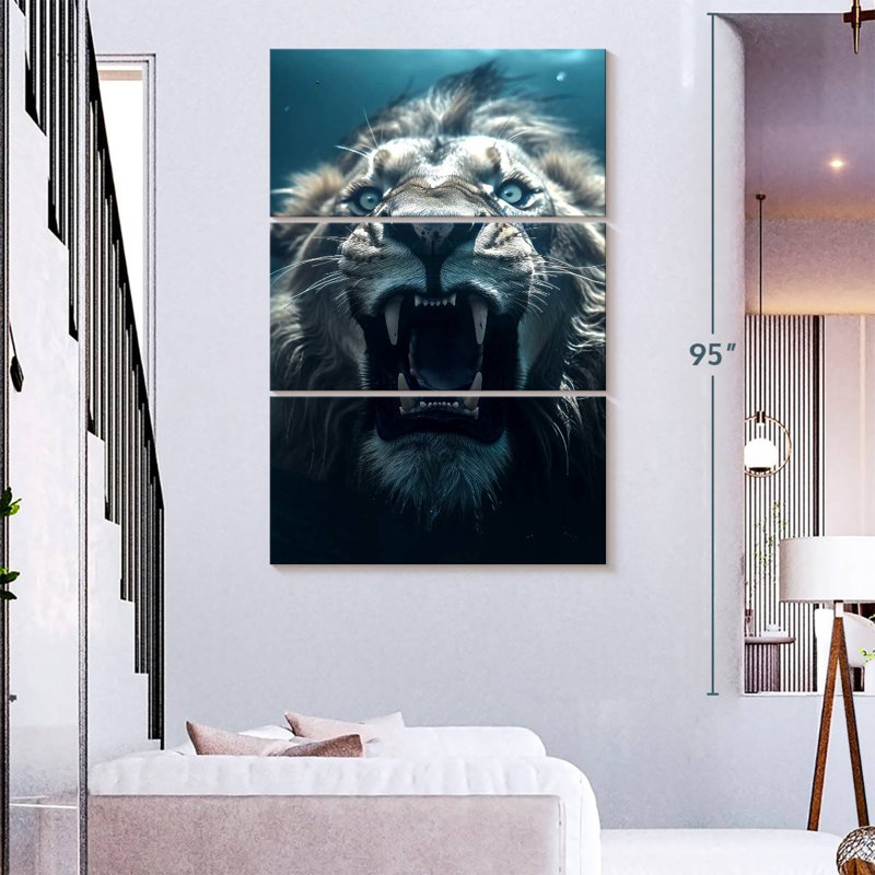 Brampt Lion Swimming, 74" H x 48" W