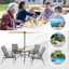 Ovitt 4 - Person Patio Dining Set Umbrella Hole Included Square Table with Cushions Included