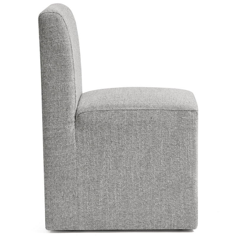 Upholstered Dining Chairs with Casters, Modern Single Sofa Chair with Slient Wheels for living room, Arrived Assembed, 1