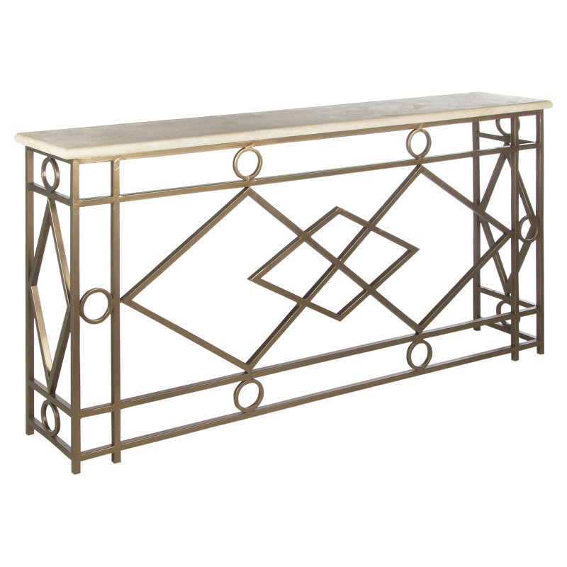 St Ouen 72" Console Table, Lite Travertine