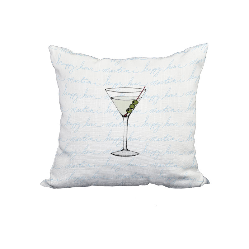 Housse de coussin en coton Martini, 18 po x 18 po, Bleu pâle