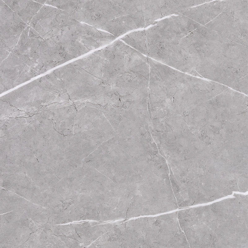 Table basse ronde avec tablette, Gris / naturel, Marbre