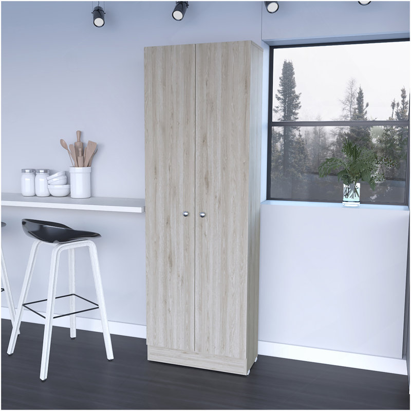 Grande armoire de rangement rectangulaire à 2 portes Buxton - gris clair, Gris clair