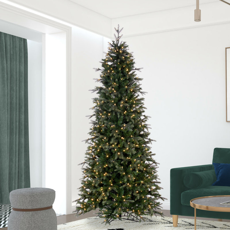 Sapin de Noël artificiel mince Douglas, 9 pi