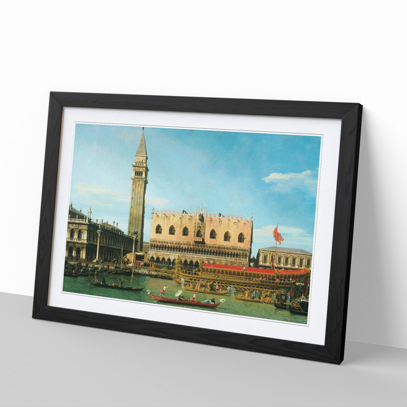 Ascension Day Vol.1 by Giovanni Canaletto - Picture Frame Painting, 36cm H x 48cm W x 2cm D, Black Framed