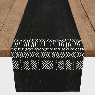 Amalea Rectangle Geometric Polyester Table Runner