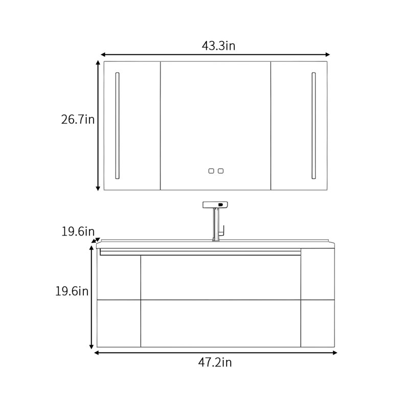 Armoire de salle de bain Minimalist Light Luxury