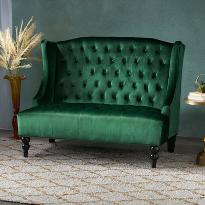 Loveseat Wingback Sofa With Button Tufted Design