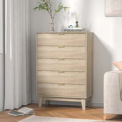Framlingham Vanegas 5-drawers Dresser Organizer Wood Tall Chest Of Drawers