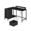 Bureau en L avec prises de courant et lumières DEL - Bureau d'ordinateur d'angle avec tiroirs et tablettes-129854432