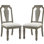 2 chaises d'appoint pour la salle à manger avec sièges rembourrés en lin beige, aspect chêne vieilli, assise de 19 pouces de profondeur et 3 coussins de revêtement épais, structure, mousse D22