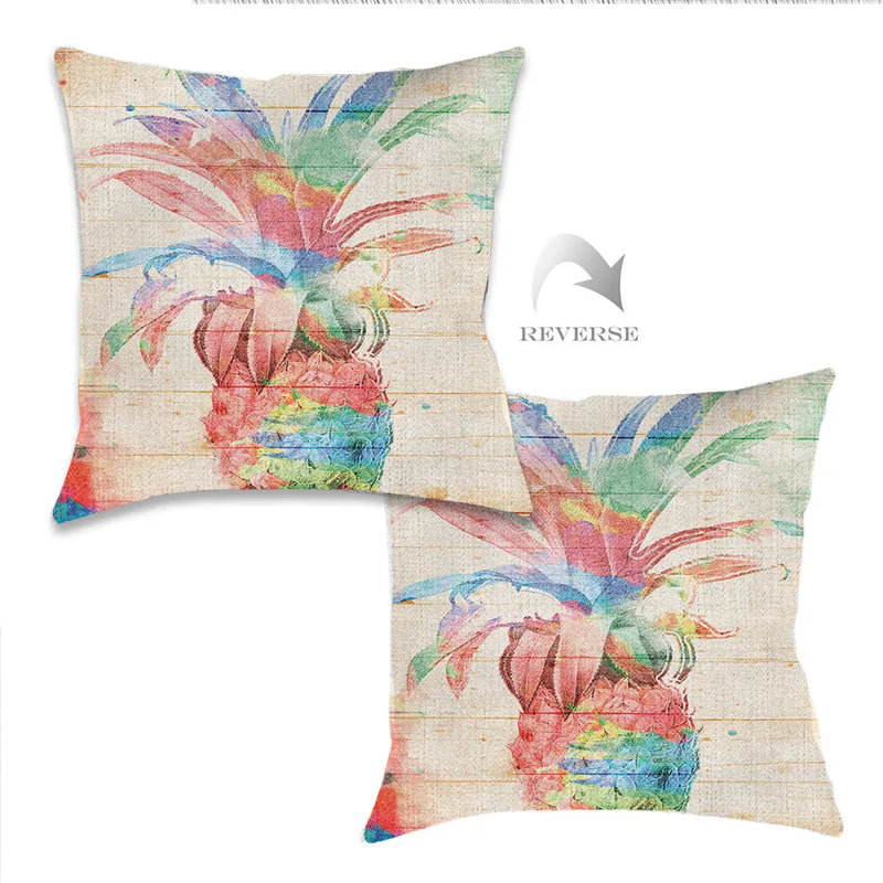 Coussin décoratif d'intérieur coloré ananas coloré