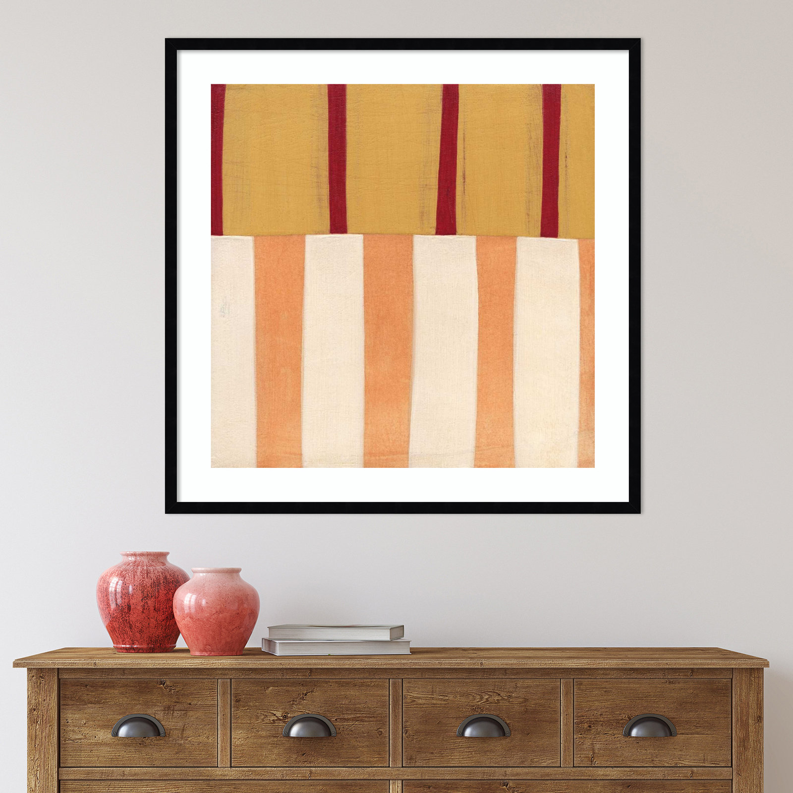 Broken Stripes 3 by Laura Nugent, Black, 33" H x 33" W x 1" D