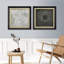 «Geometric Minimal Circle Ring Landscape Classic Vintage», ensemble de 2 peintures sur toile encadrées-86450265