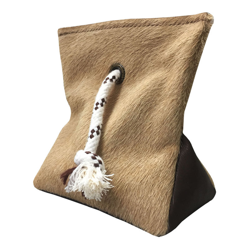 Bouchon de porte en cuir de vache, Beige