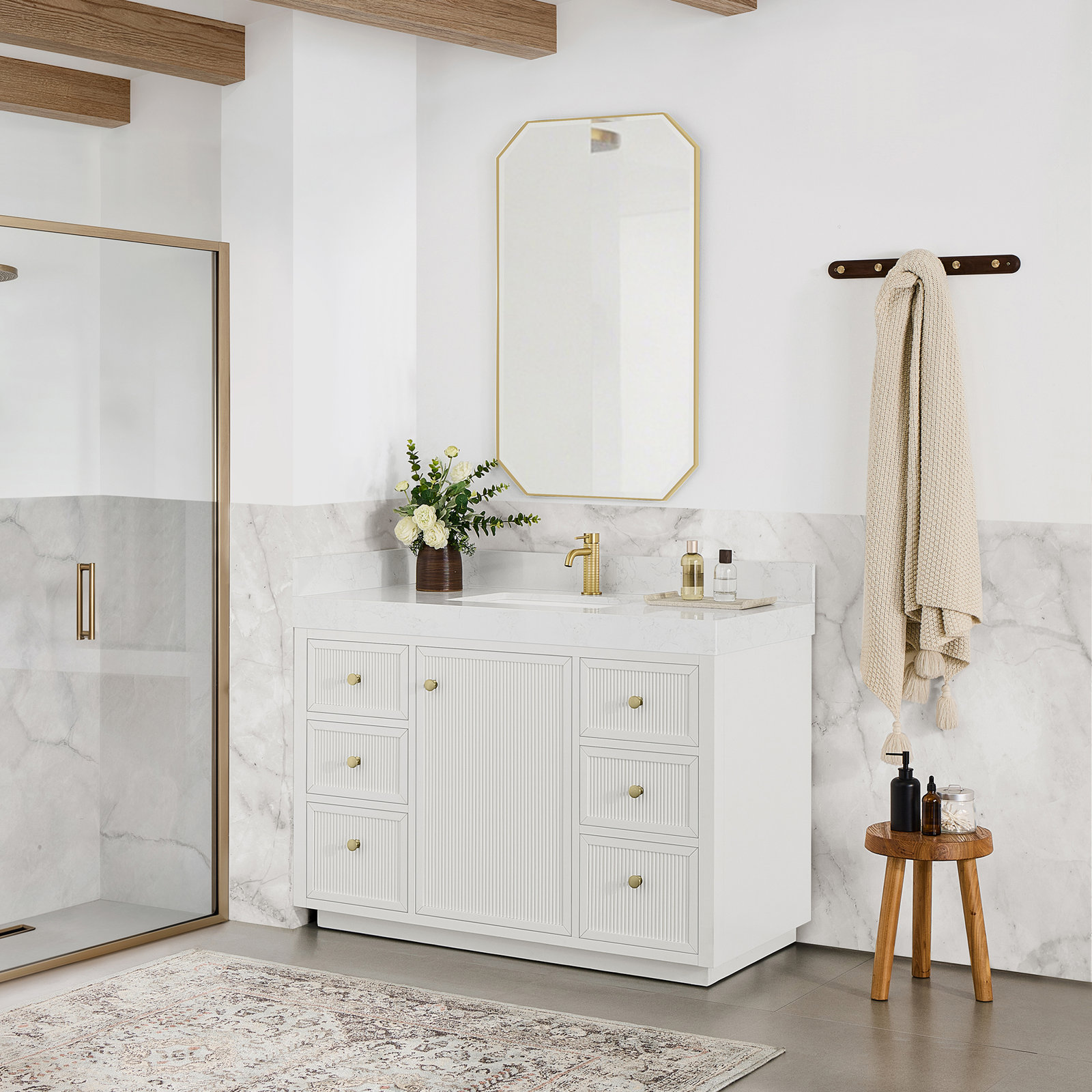 Thea 48" Single Bathroom Vanity, White