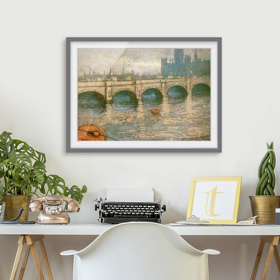 Gerahmtes Poster Waterloo Bridge von Claude Monet