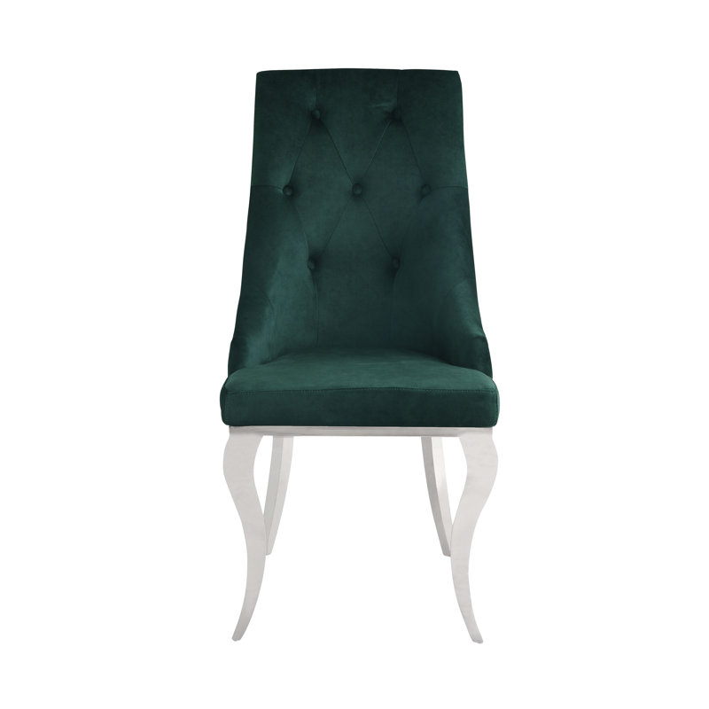Chaise d'appoint capitonnée Dominik, Vert