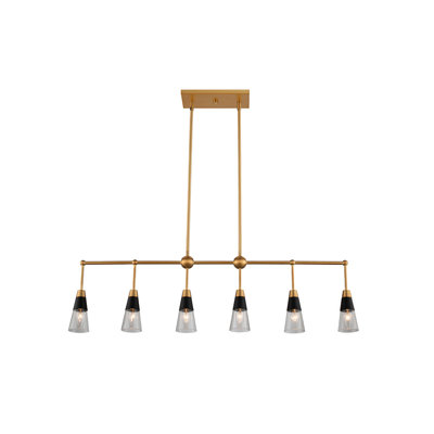 Ponti 6 LT noir mat avec nouveau luminaire suspendu en laiton Kalco