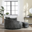 Fauteuil demi-tonneau rembourré avec repose-pieds-100891574