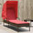 Latitude Run® Sun Lounger With Canopy Black Poly Rattan-1954191262