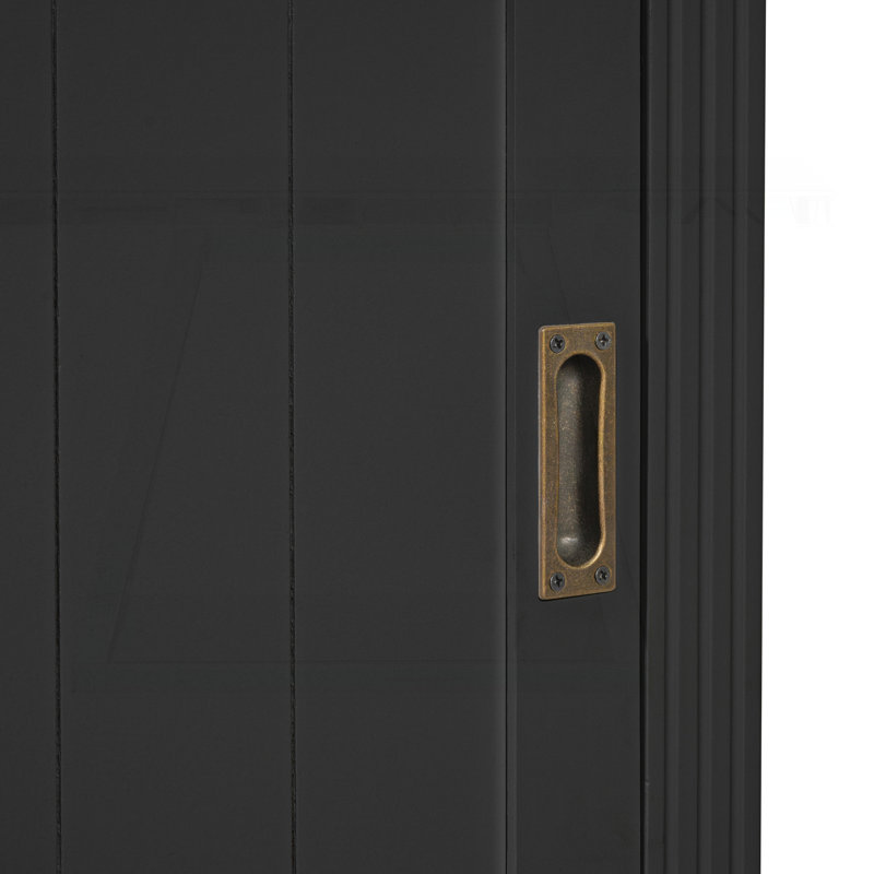 Sophisticated Tall Bookshelf with LED Lights and Versatile Storage Options, Black