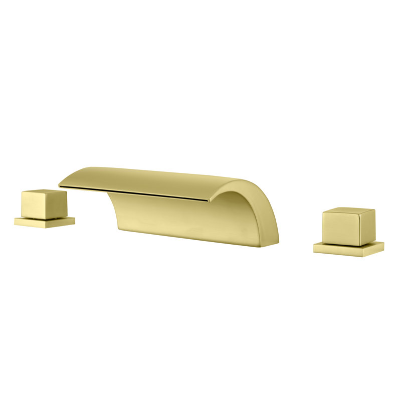 Widespread 2-handle Bathroom Faucet, Brushed Gold