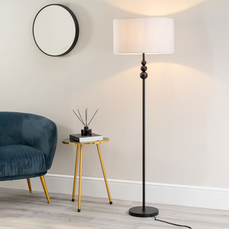 Randalia 145cm Traditional Floor Lamp, Grey, Black 