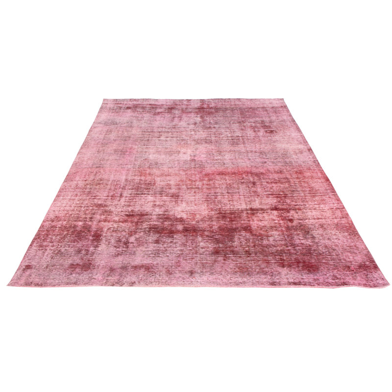 Tapis rouge foncé à transition de couleur 9 pi 1 po x 12 pi 5 po