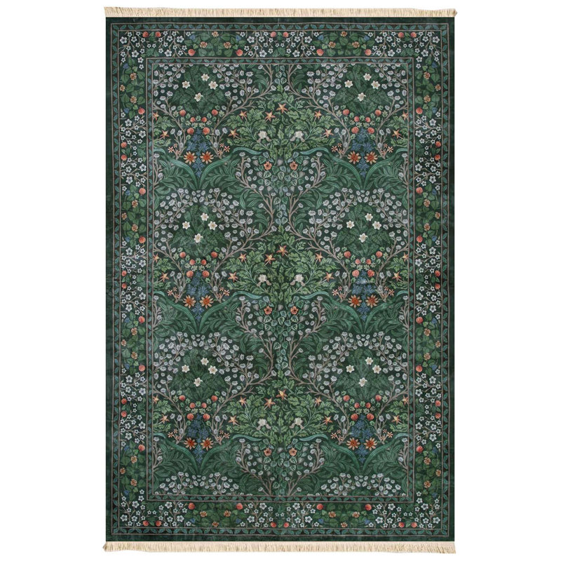 Tapis botanique Midnight Orchard, Vert foncé