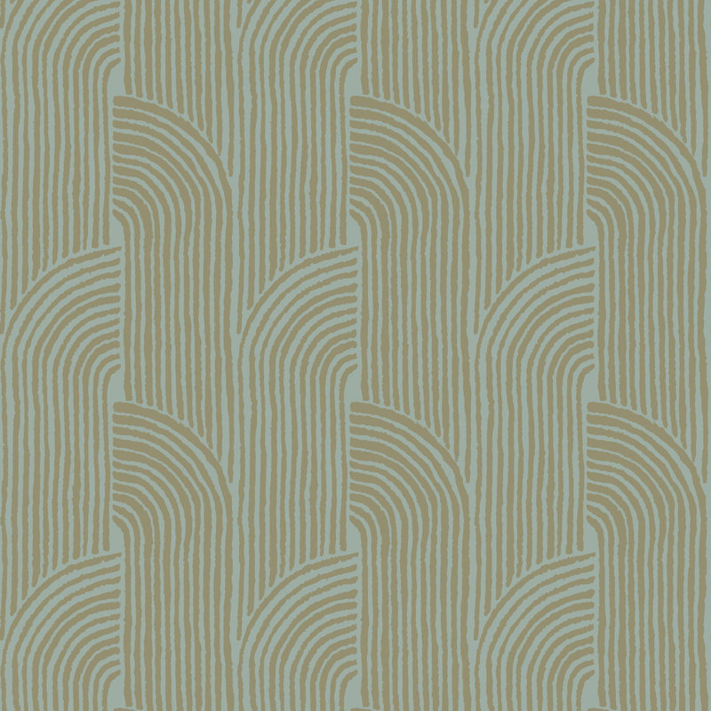 Woven Arcs - Golden Blue Wallpaper