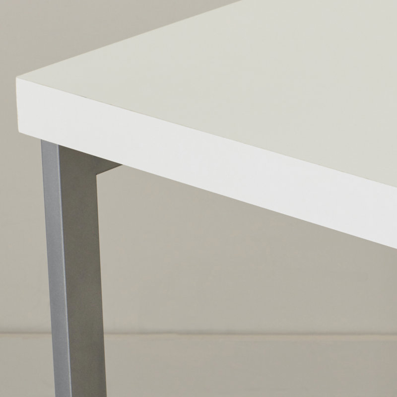 Computer Desk Home Office Laptop Left Right Set-up Storage Drawers 60"L Work Metal, White/Silver